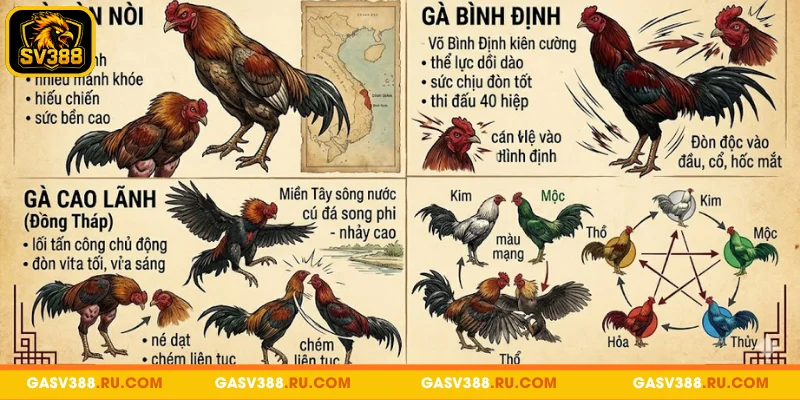 Gà đòn nòi thuộc các giống chiến kê phổ biến hiện nay
