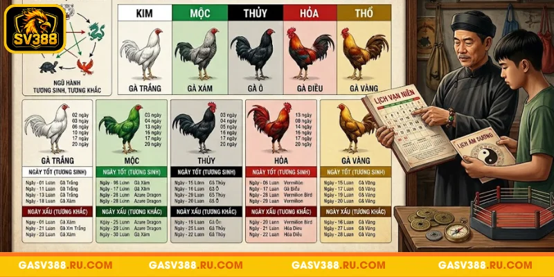 Vài nét về cách xem ngày đá gà theo ngũ hành